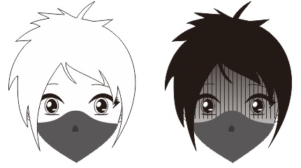 7. cara membuat karakter manga dan anime yang menggunakan masker